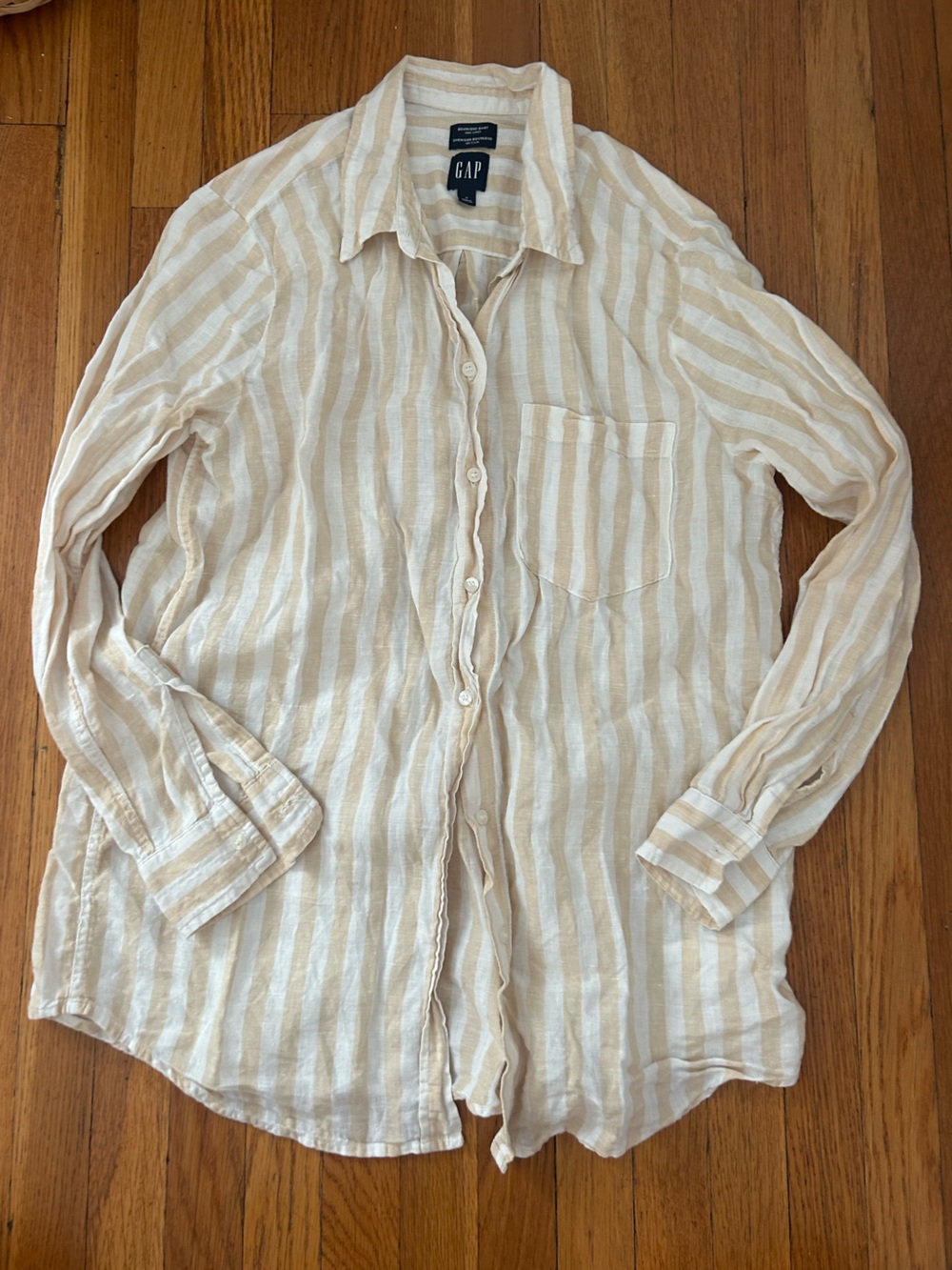 Gap Linen Striped Boyfriend Shirt